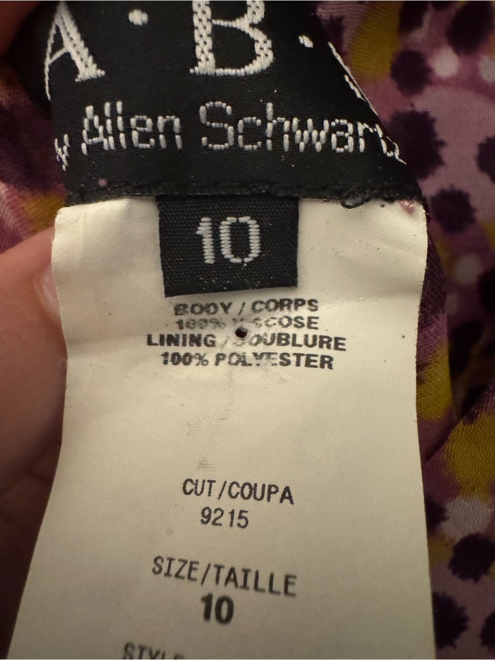 A.B.S. by Allen Schwartz Vintage Y2K Purple Animal Print Midi Dress Size - 10 - Picture 5 of 9